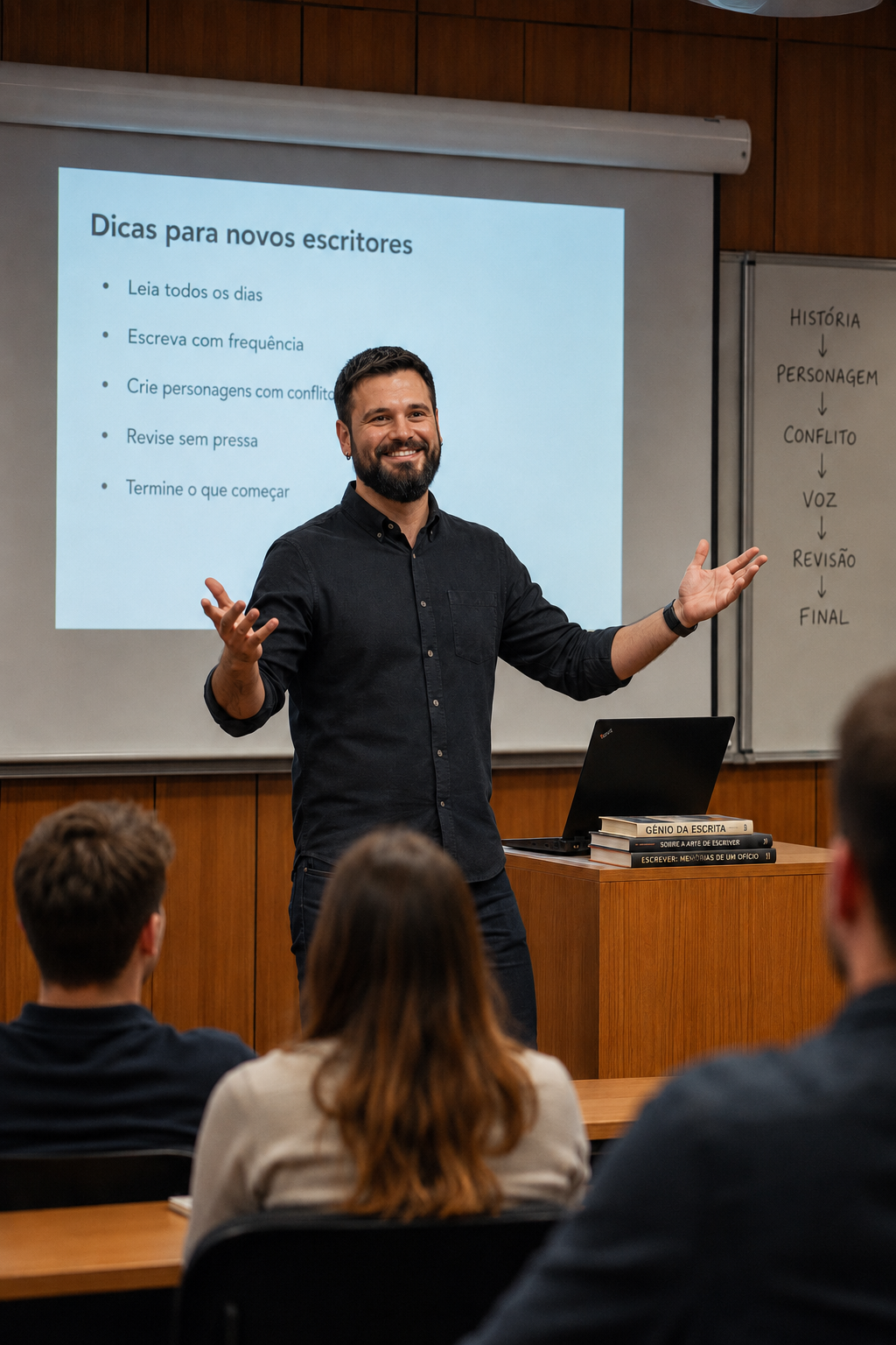 Kalebe Vargas em atividade de ensino